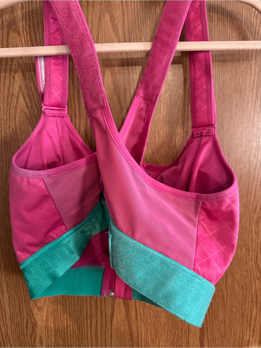 SHEFIT 4Luxe Sports Bra in Hot Pink & Teal - Picture 4 of 4